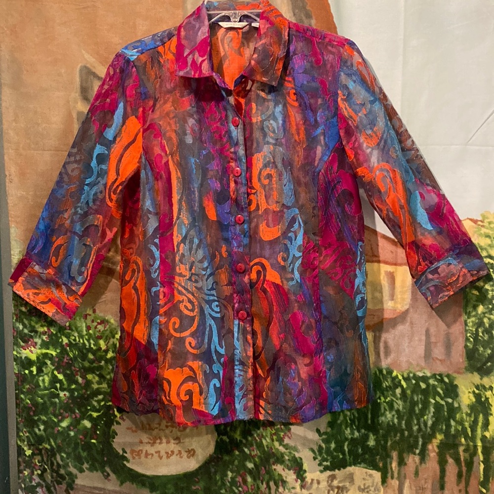 Erin London shear button down shirt
